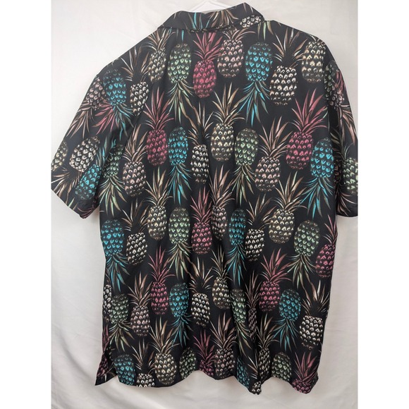 Ingear Fashions Mens Pineapple Print Button Down Shirt Black KOHS31 Large - Picture 8 of 8